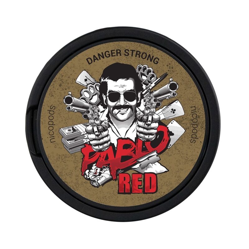 Pablo Red 16g nicotine pouches — 30mg/g ~18-20mg per pouch — TRPV1 warm TRPM8 cold simultaneous dual-receptor spearmint — NGP Empire Scandinavia