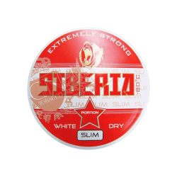 Siberia White Dry Slim snus — 43mg/g, ~28mg per portion, 13g can, white dry format, GN Tobacco Sweden