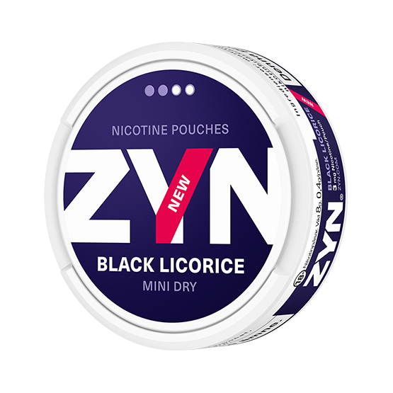 ZYN Mini Dry Black Licorice 3mg, Zyn licorice, licorice zyns, usa zyns, licorice zyn in usa