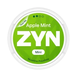 ZYN Apple Mint Mini S2 nicotine pouches can — 3mg Light green apple peppermint spearmint Mini format