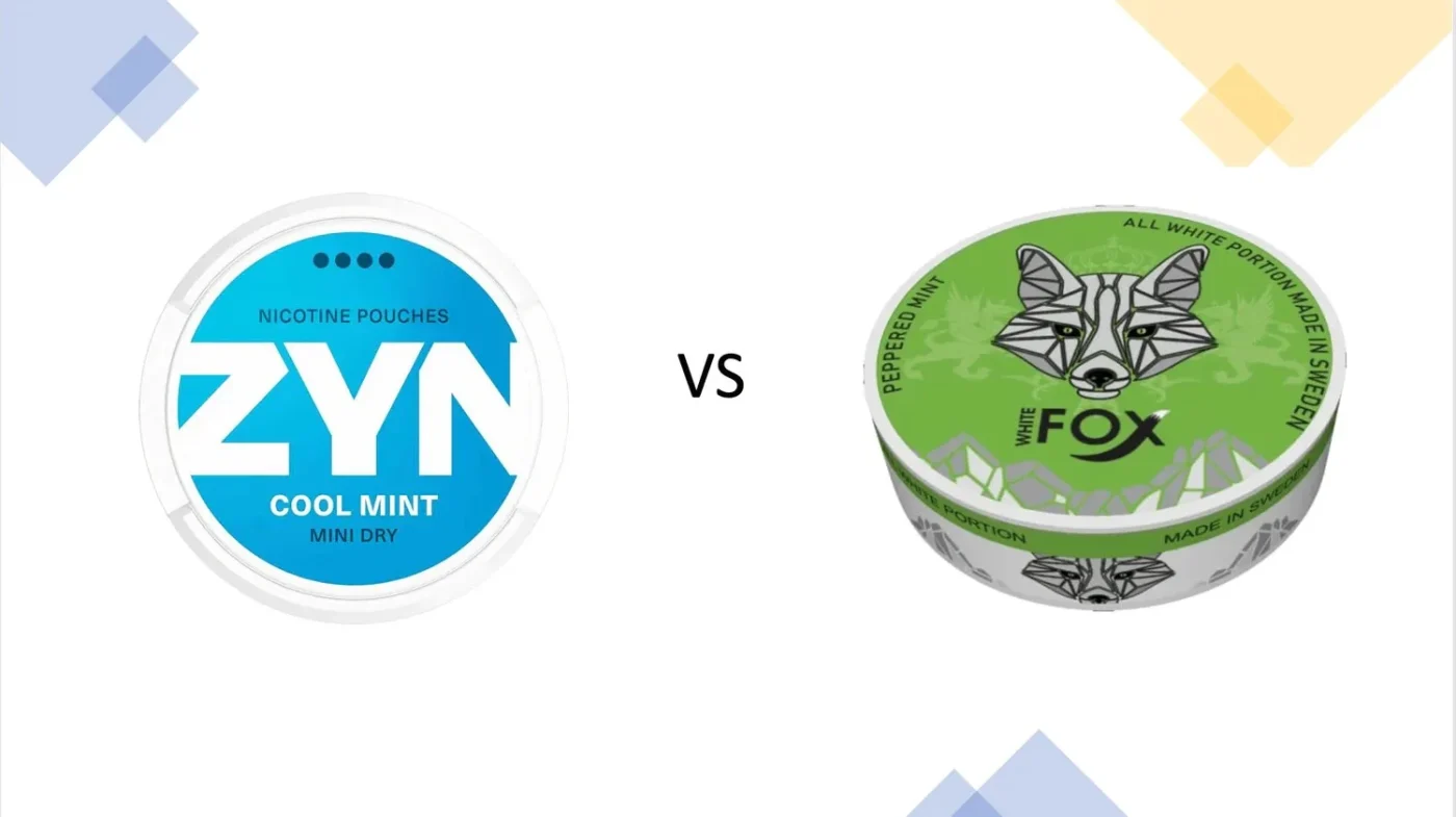White Fox Full Charge and ZYN Cool Mint Slim S6 nicotine pouches side by side — strength comparison for New Zealand buyers