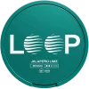 LOOP Jalapeño Lime Medium nicotine pouch can — piperine jalapeño TRPV1 heat citral lime Medium format tobacco-free InstantRush PlantCan Another Factory AB Sweden