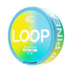 LOOP Pineapple Ice Strong nicotine pouch can — allyl hexanoate fresh pineapple menthol TRPM8 cold Strong tobacco-free InstantRush PlantCan Another Factory AB Sweden