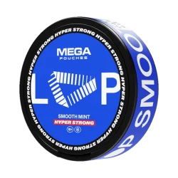 LOOP Smooth Mint Mega Hyper Strong nicotine pouch can — maximum strength above Hyper Strong soft rounded menthol low TRPM8 no eucalyptol InstantRush PlantCan Another Factory AB Sweden