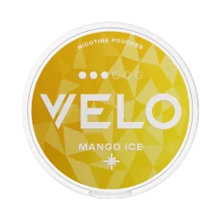 VELO Mango Ice nicotine pouches can — 8mg Strong tropical mango with menthol ice cooling