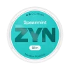 ZYN Spearmint 6mg S2 nicotine pouch can — 6mg Normal tobacco-free pure L-carvone spearmint gentle warm herbal mint Slim format 20 pouches Swedish Match Lidköping Sweden FDA MRTP authorised