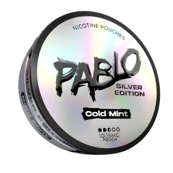 Pablo Silver Edition Cold Mint nicotine pouches — ~10mg ~15mg/g menthol TRPM8 eucalyptol dual cold — entry point Pablo brand ZYN S5 users — 14g semi-moist — NGP Empire Scandinavia